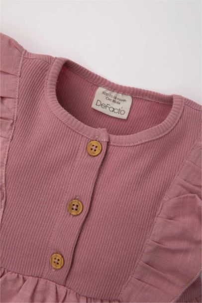 Baby Girl Short Sleeve Ribbed Camisole Dress