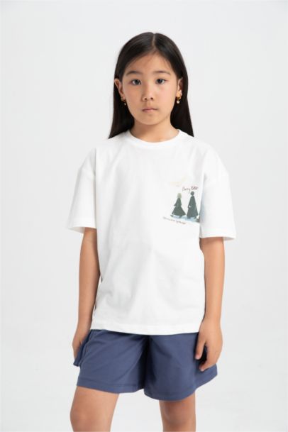 Harry Potter Relax Fit Bisiklet Yaka Kısa Kollu Tişört Kız Çocuk