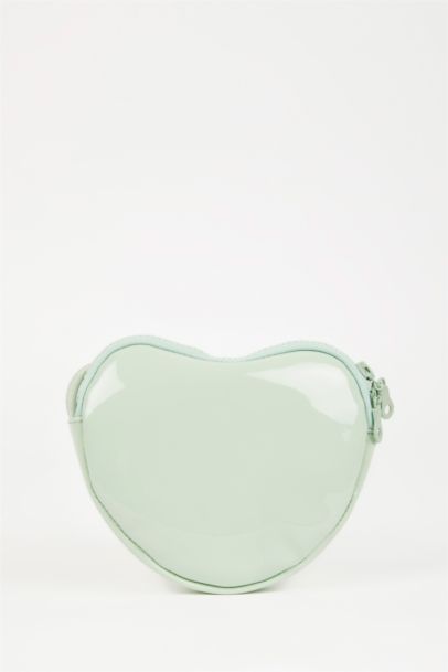 Girl Shiny Faux Leather Heart Patterned Handbag