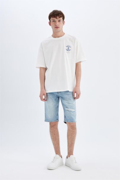 Slim Fit Denim Shorts