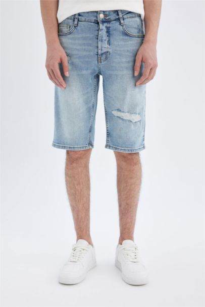 Slim Fit Denim Shorts