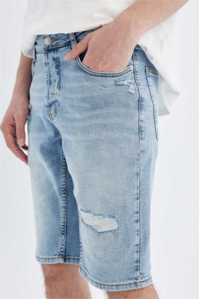 Slim Fit Denim Shorts