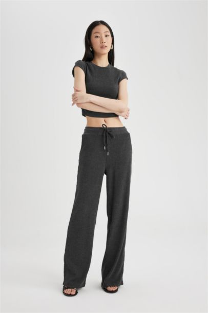 Carrot Fit Wrinkled Sweatpants