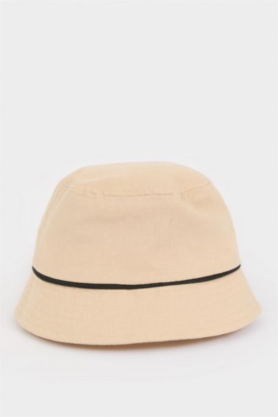 Baby Boy Label Printed Linen Blend Bucket Hat