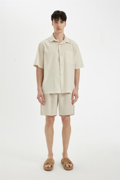 قميص نص ردن قطن قصة مريحة