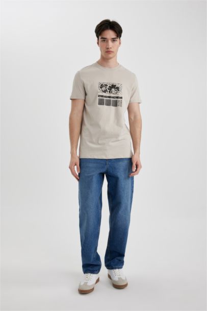 تيشيرت نص ردن سليم فيت بياخة مستديرة