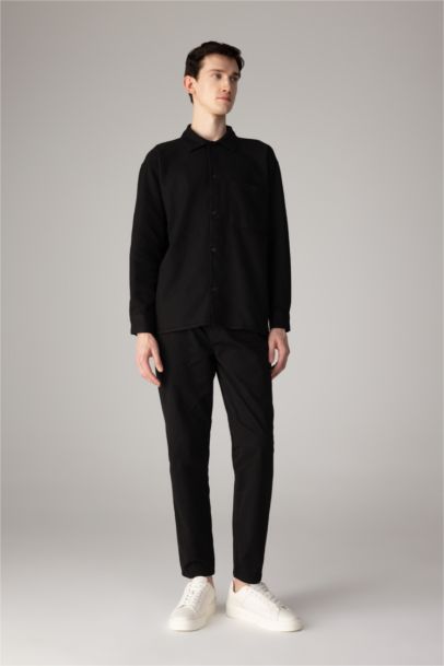 Chemise Oversize en Coton à Col Polo et Manches Longues