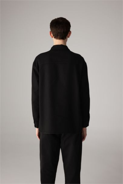 Chemise Oversize en Coton à Col Polo et Manches Longues