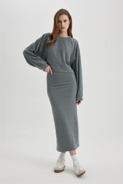 Jupe Tube Midi à Taille Normale