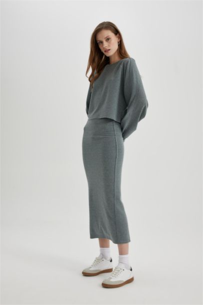 Jupe Tube Midi à Taille Normale