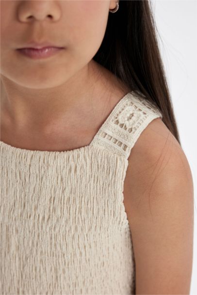 Girl Wrinkled Jumpsuit