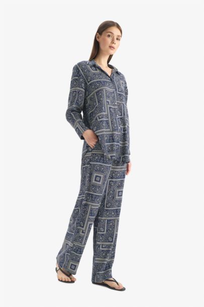 Fall in Love Regular Fit Paisley Viscose Beach Trousers