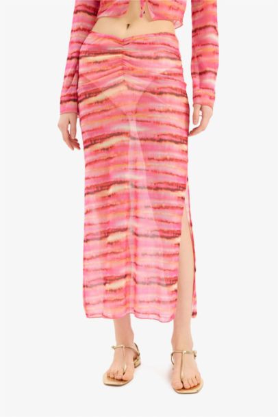 Gradient Tulle Maxi Beach Skirt