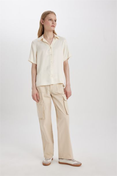 قميص ستان نص كم قصة عادية