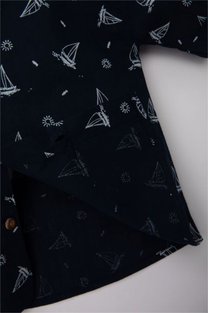 قميص ولادي نص كم مطبوع قصة عادية