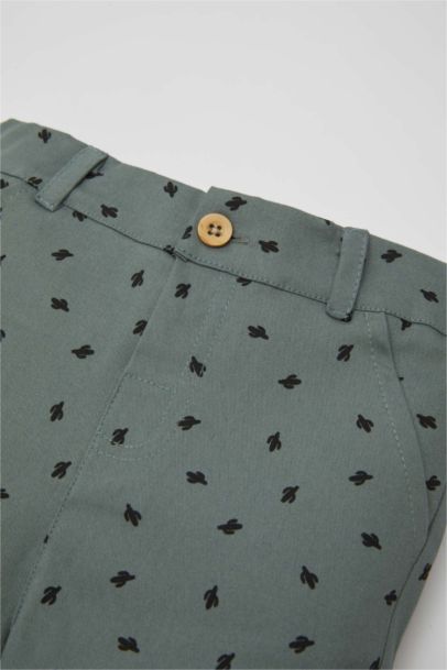 Baby Boy Cactus Patterned Gabardine Shorts