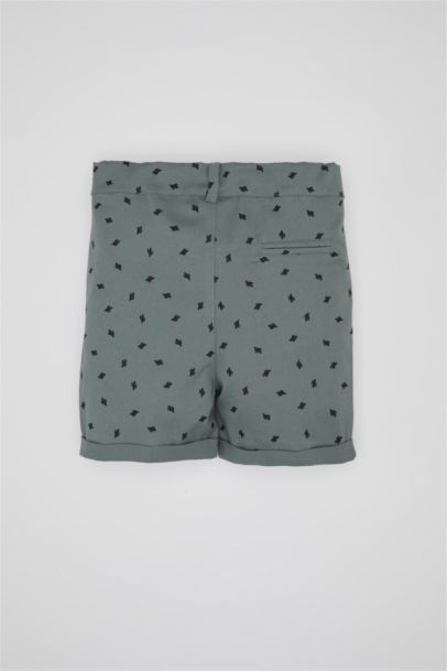 Baby Boy Cactus Patterned Gabardine Shorts