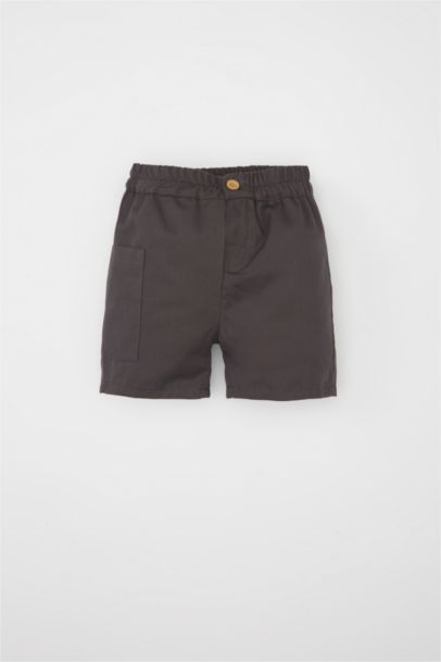 Baby Boy Poplin Short Sleeve Shirt and Shorts 2 Piece Set