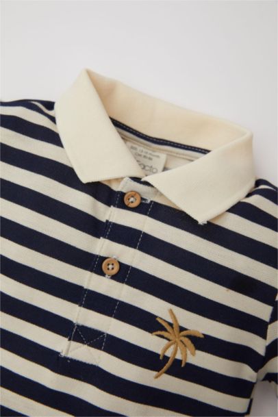 Baby Boy Striped Pique T-Shirt Shorts 2 Piece Set