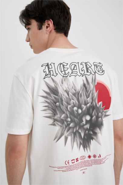 Regular Fit Crew Neck Back Printed T-Shirt