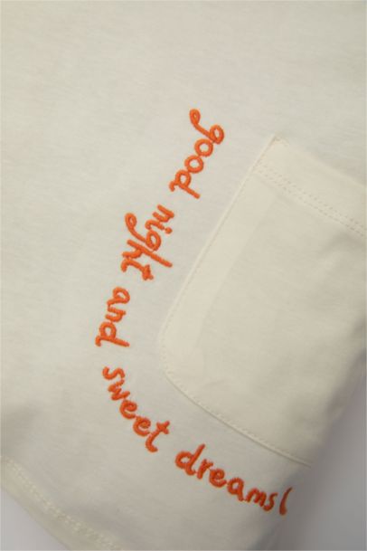 Baby Girl Embroidered Cotton 2 Piece Pajama Set