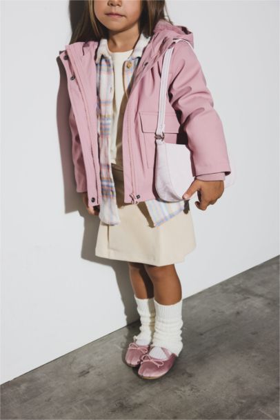 Baby Girl Hooded Waterproof Soft Furry Puffer Jacket