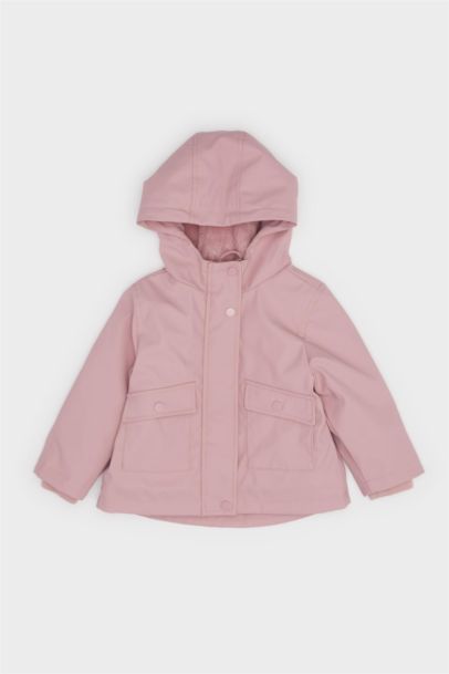 Baby Girl Hooded Waterproof Soft Furry Puffer Jacket