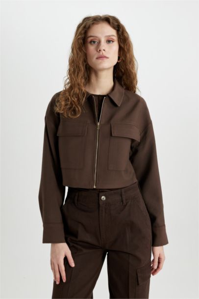 سترة بليزر بومبر سادة بياخة قميص