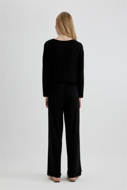 Bas de pyjama décontracté en bambou à coupe régulière