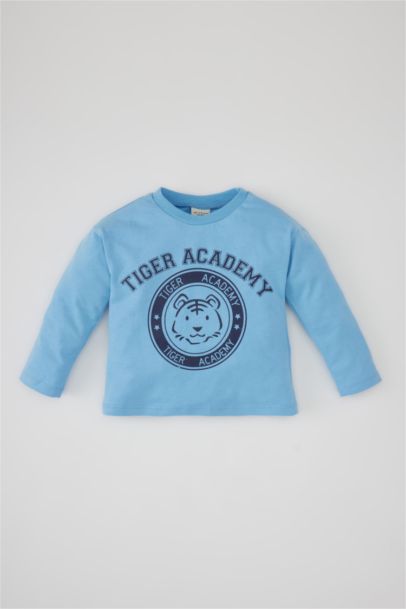 Baby Boy Regular Fit Crew Neck Tiger Pattern T-Shirt