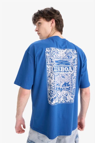 Oversize Fit Crew Neck Printed Short Sleeve T-Shirt