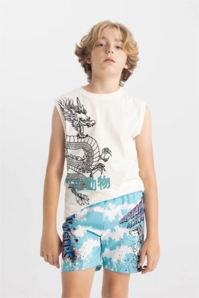 Boy Regular Fit Avengers Swim Shorts