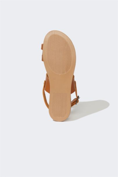 Woman Slip On Flat Heel Sandals