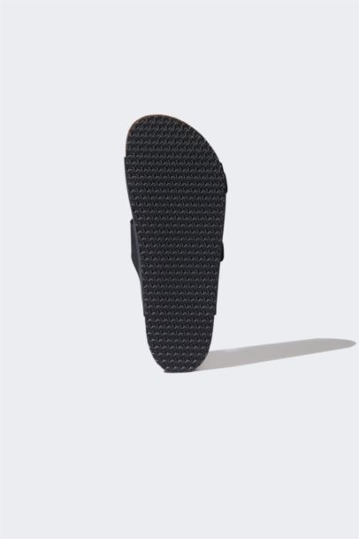 Erkek Düz Taban Çift Bantlı Suni Deri Terlik