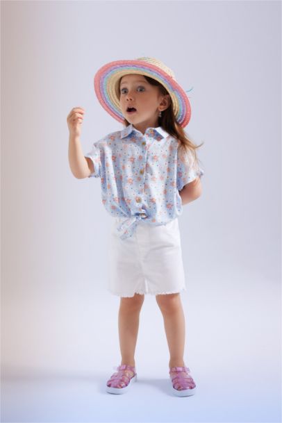 Baby Girl Patterned Short Sleeve Shirt