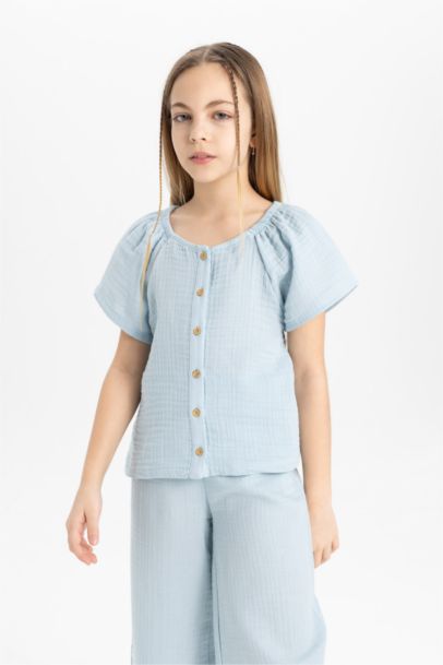 طقم بناتي بلوزة وبنطلون - قطعتين