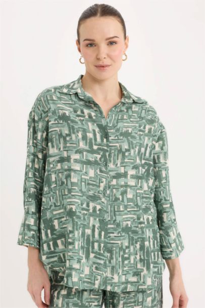 Regular Fit Shirt Collar Long Sleeve Shirt