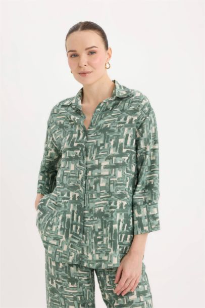 Regular Fit Shirt Collar Long Sleeve Shirt