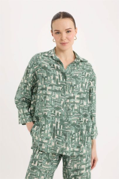 Regular Fit Shirt Collar Long Sleeve Shirt