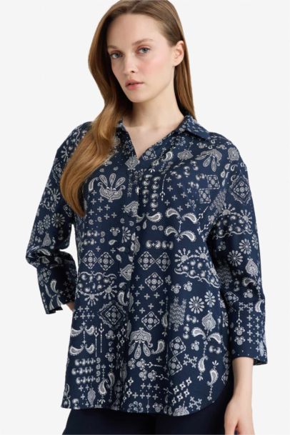 Chemise imprimée à manches longues Coupe régulière