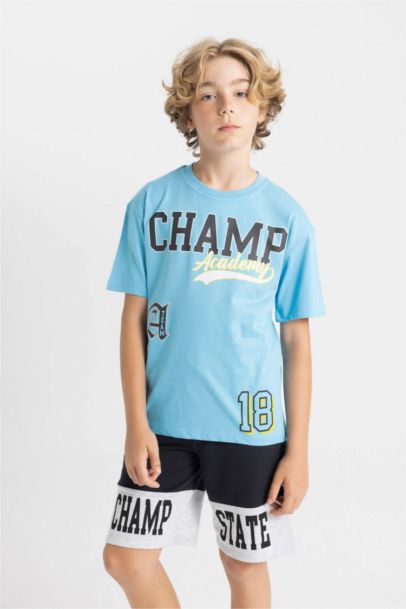 تيشيرت نص ردن ولادي اوفر سايز بياخة مستديرة