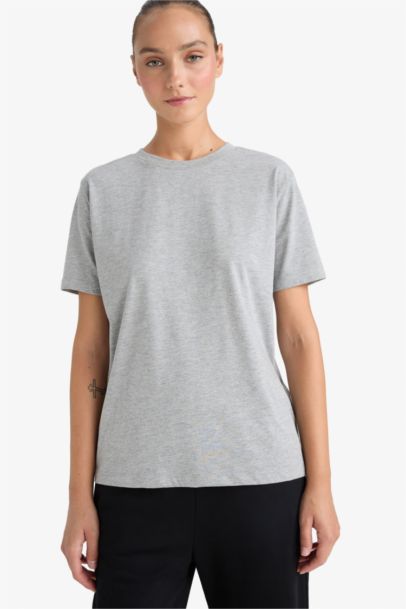 Regular Fit Crew Neck Basic Cotton T-Shirt