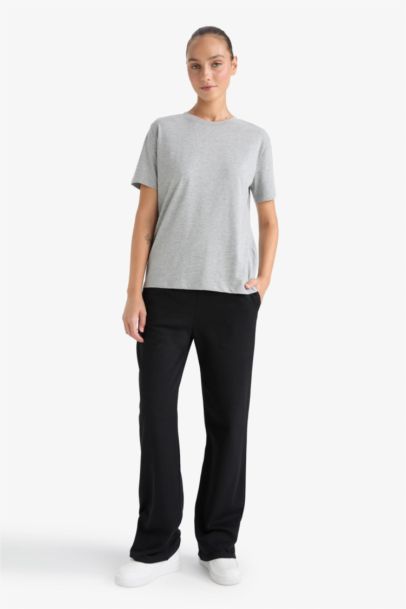 Regular Fit Crew Neck Basic Cotton T-Shirt