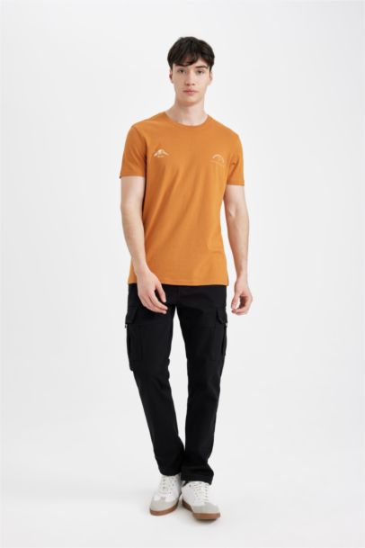 Slim Fit Crew Neck Printed Short Sleeve T-Shirt