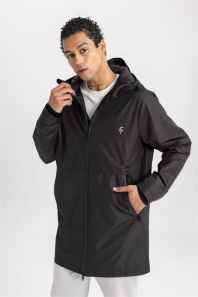 DeFactoFit Waterproof Windproof Hooded Long Raincoat
