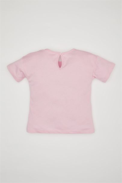 Baby Girl Regular Fit Crew Neck Slogan Printed T-Shirt