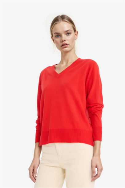 Pull en tricot à col V Coupe décontractée