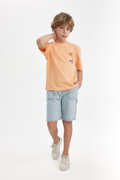 Boy Oversize Fit Crew Neck Printed T-Shirt