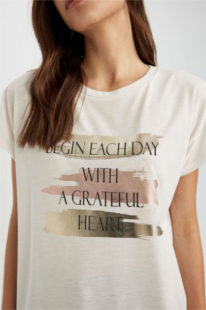 Crew Neck Printed Short Sleeve T-Shirt