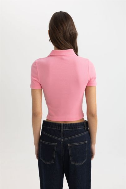 Slim Fit Polo Collar Camisole Short Sleeve Polo T-Shirt